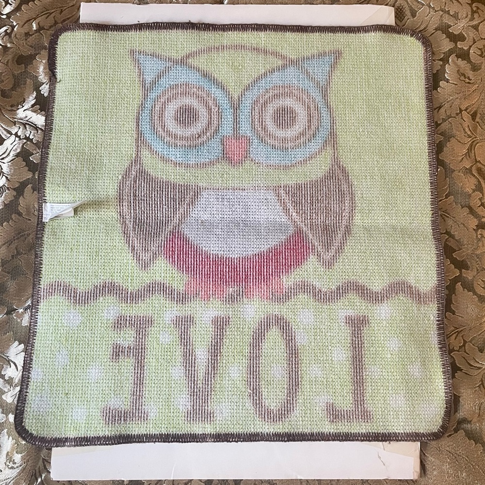 Kitchen Rug and towel set with Cute Owl Images, Color: ultra Green - Picture 2 of 5